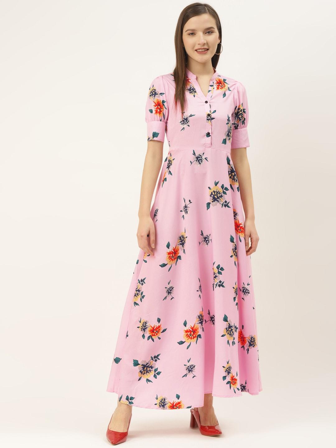 deewa-women-pink-&-green-floral-printed-maxi-dress