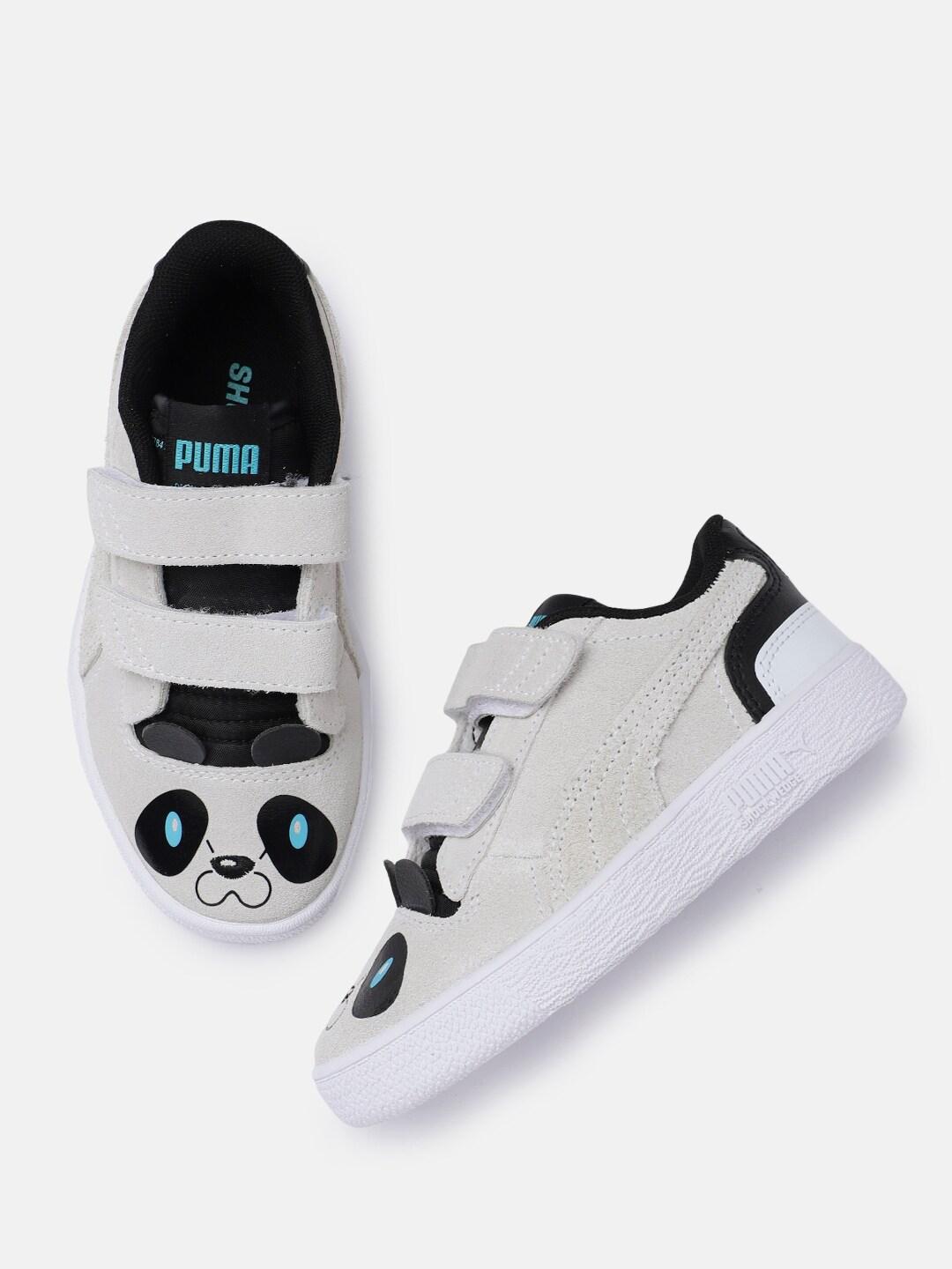 Puma Boys Off-White Printed Ralph Suede Sampson Sneakers