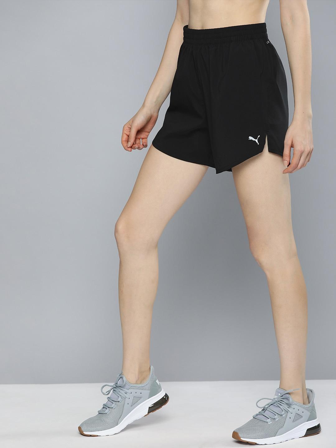 Puma Women Black Solid dryCELL Regular Fit Favourite Woven 5" Running Shorts
