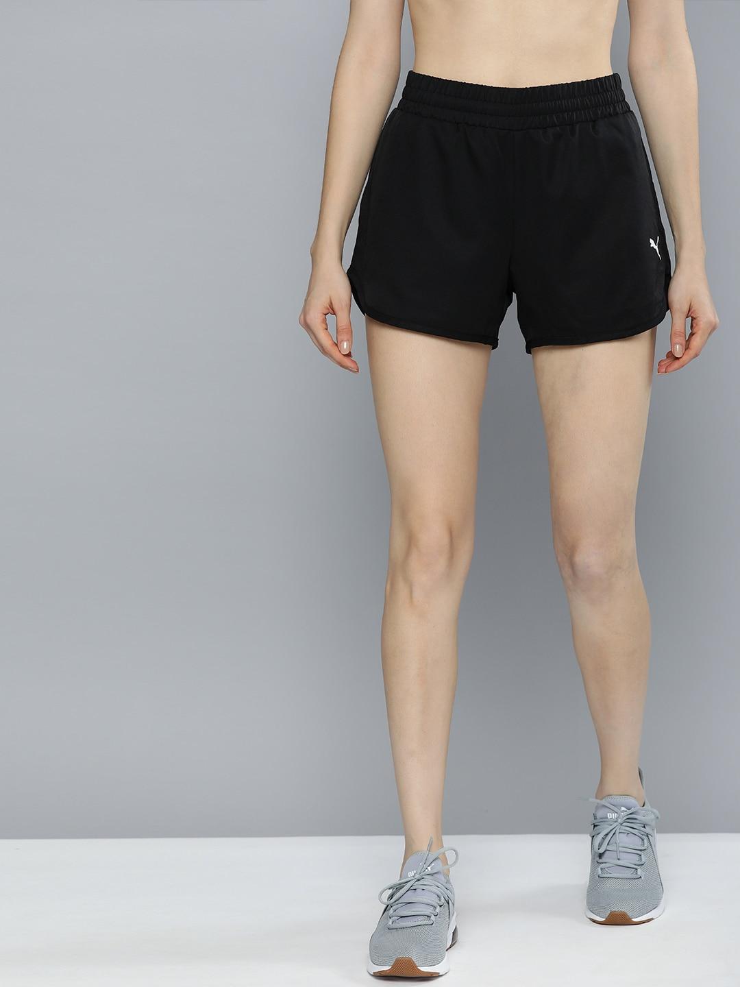 Puma Women Black Solid Regular Fit Sports Shorts