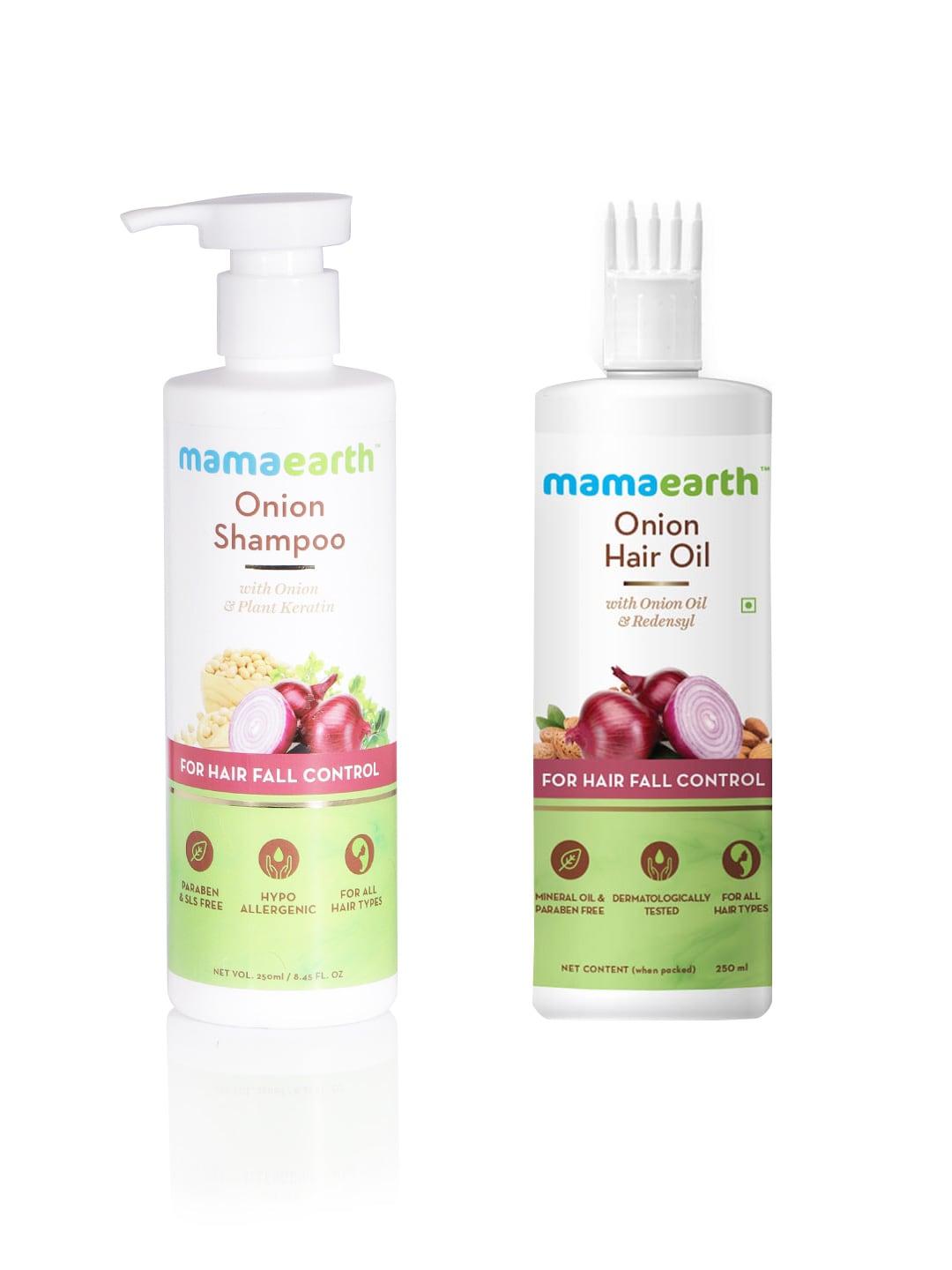 Mamaearth Unisex Set of Onion Hair Fall Control Sustainable Shampoo & Hair Oil