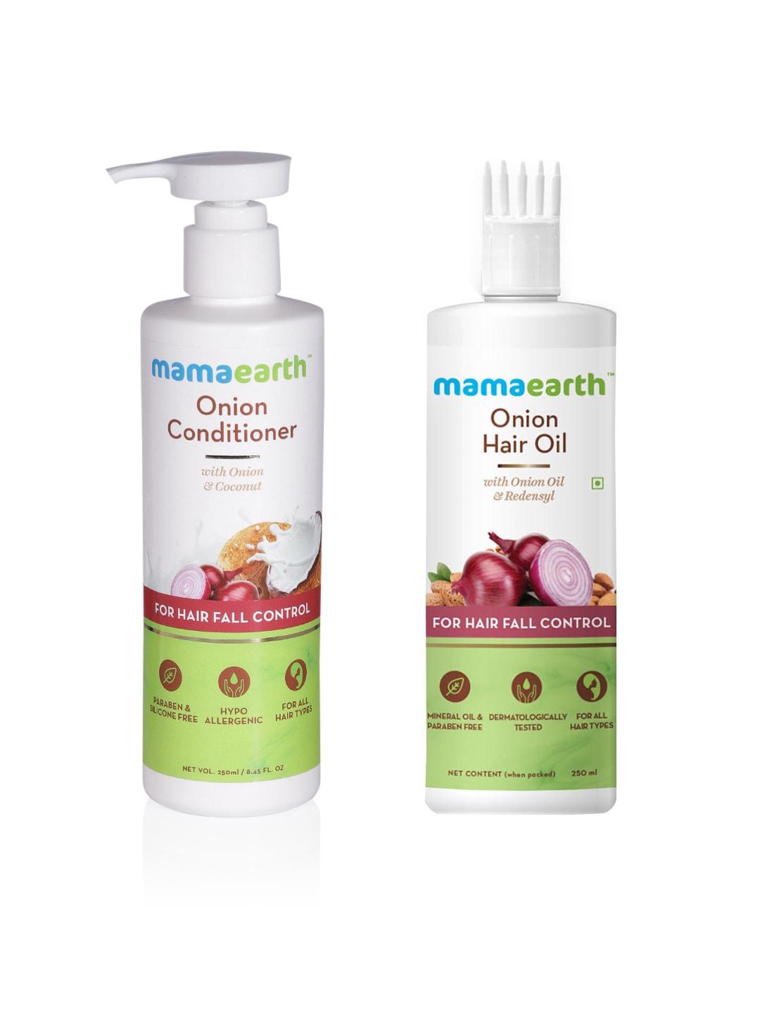 Mamaearth Unisex Set of Onion Hair Fall Control Sustainable Conditioner & Hair Oil