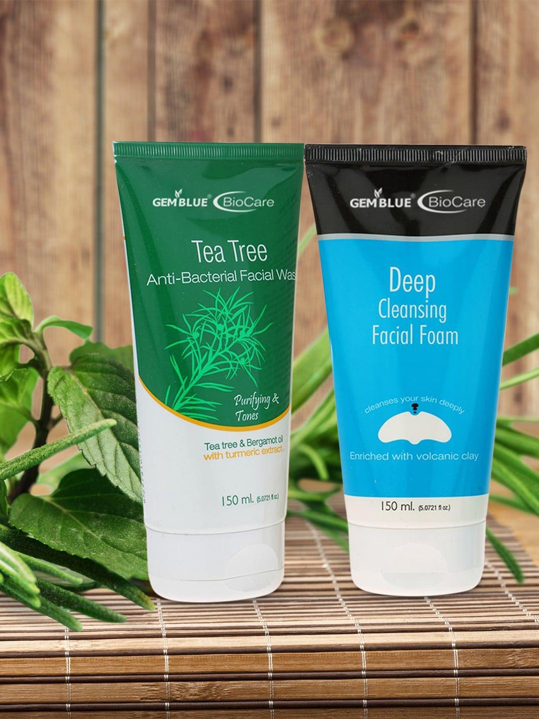 GEMBLUE BioCare Deep Cleansing Face Wash and Tea Tree Face Wash 150 ml Combo of 2