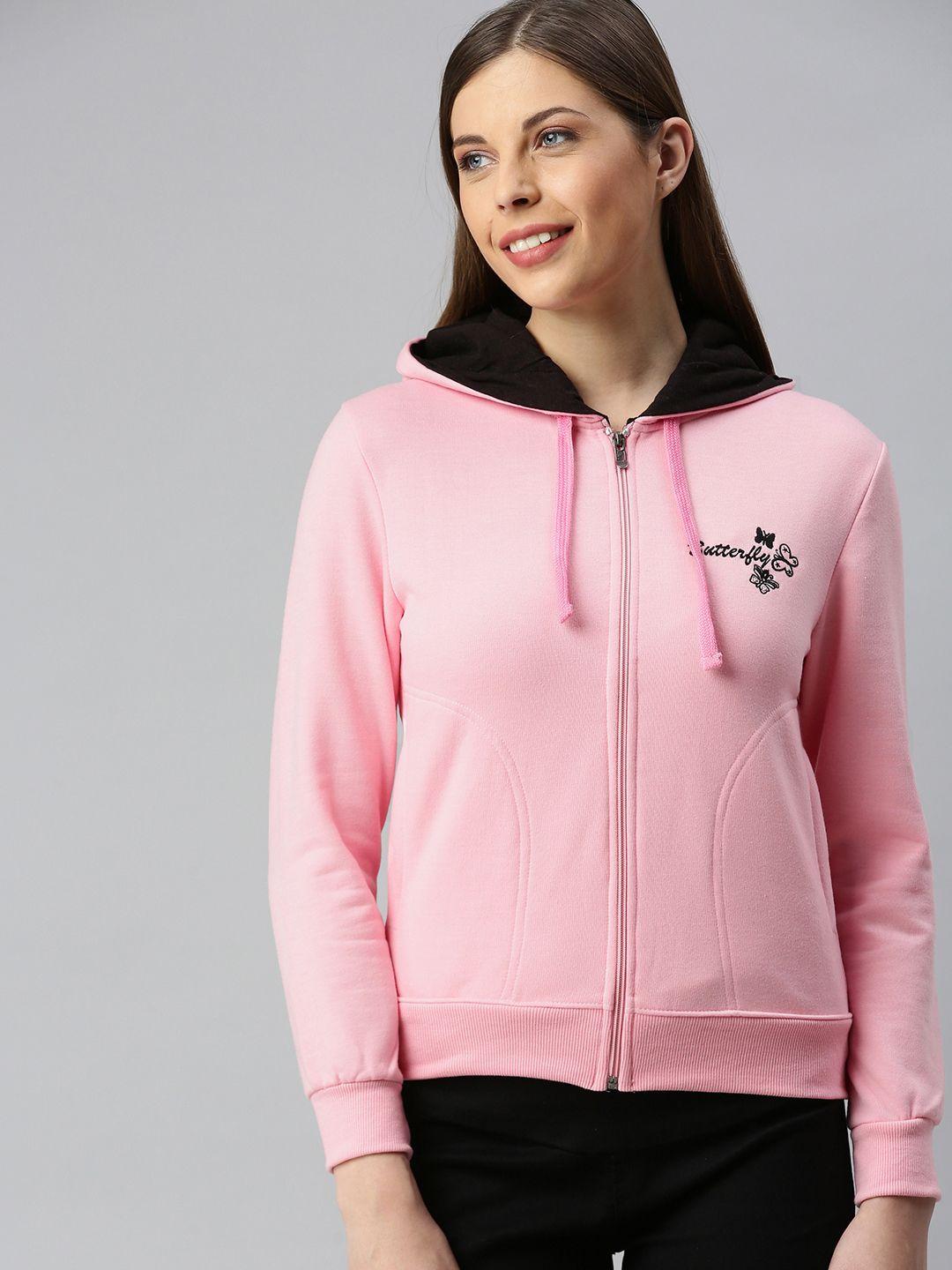adbucks-women-pink-solid-hooded-sweatshirt