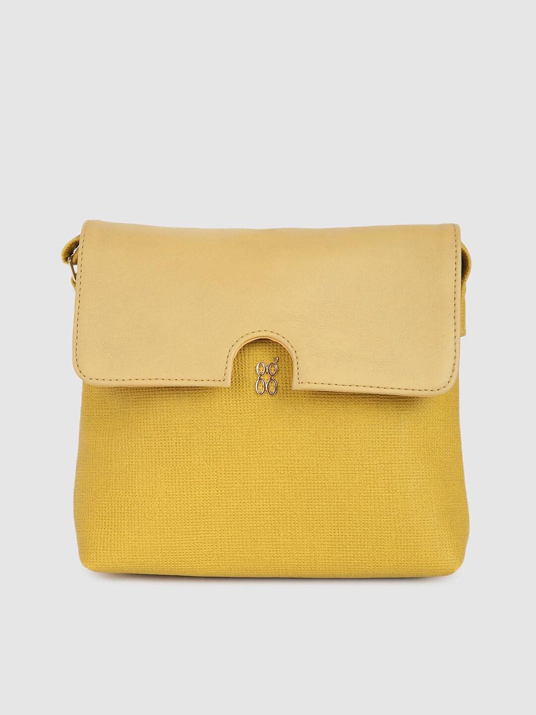 Baggit Mustard Yellow Solid Sling Bag