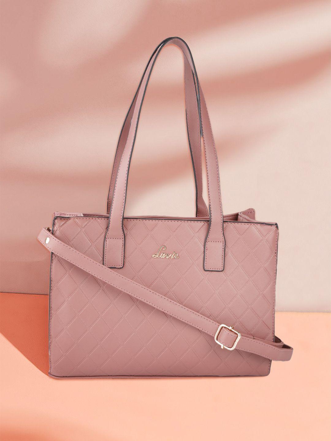 lavie-dusty-pink-textured-shoulder-bag