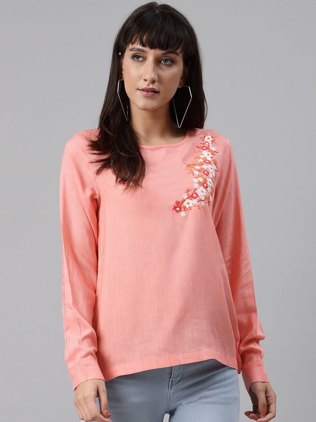misri-peach-coloured-embroidered-regular-top