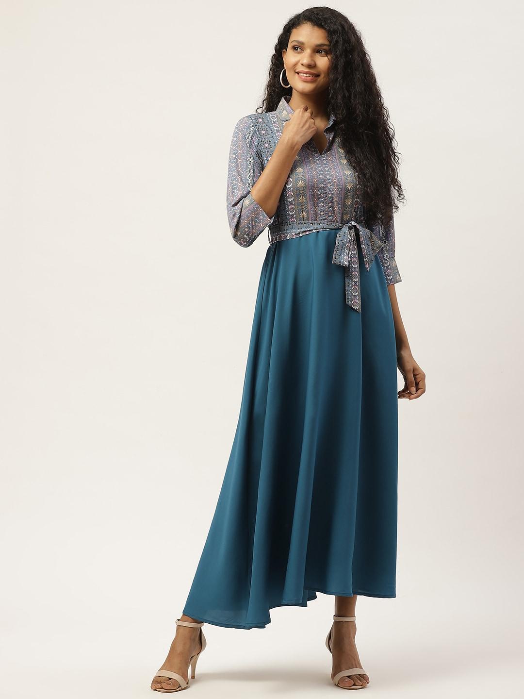 deewa-women-teal-blue-printed-maxi-dress