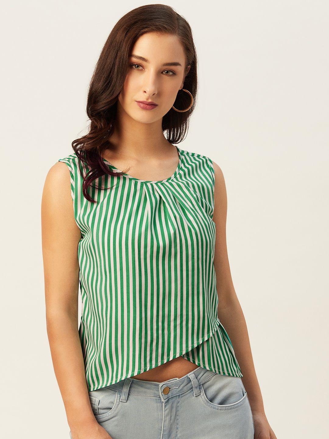 belle-fille-white-&-green-striped-high-low-crop-top