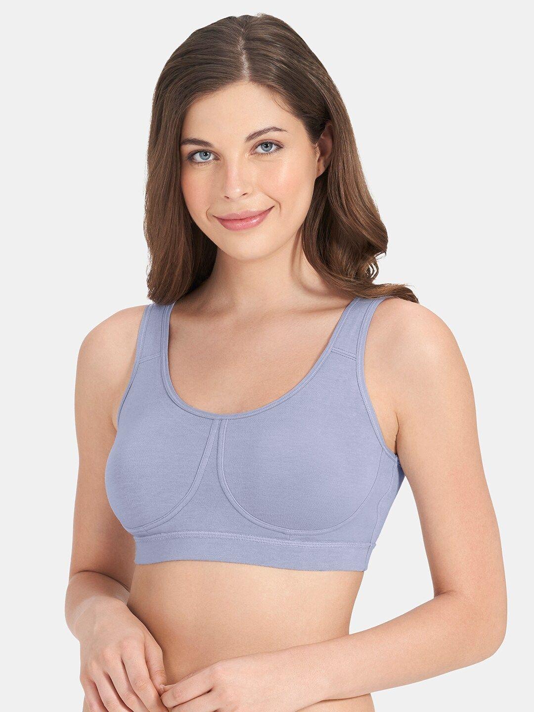 Amante Blue Solid Non-Padded Non-Wired Full Coverage Sleep Bra - BRA78901
