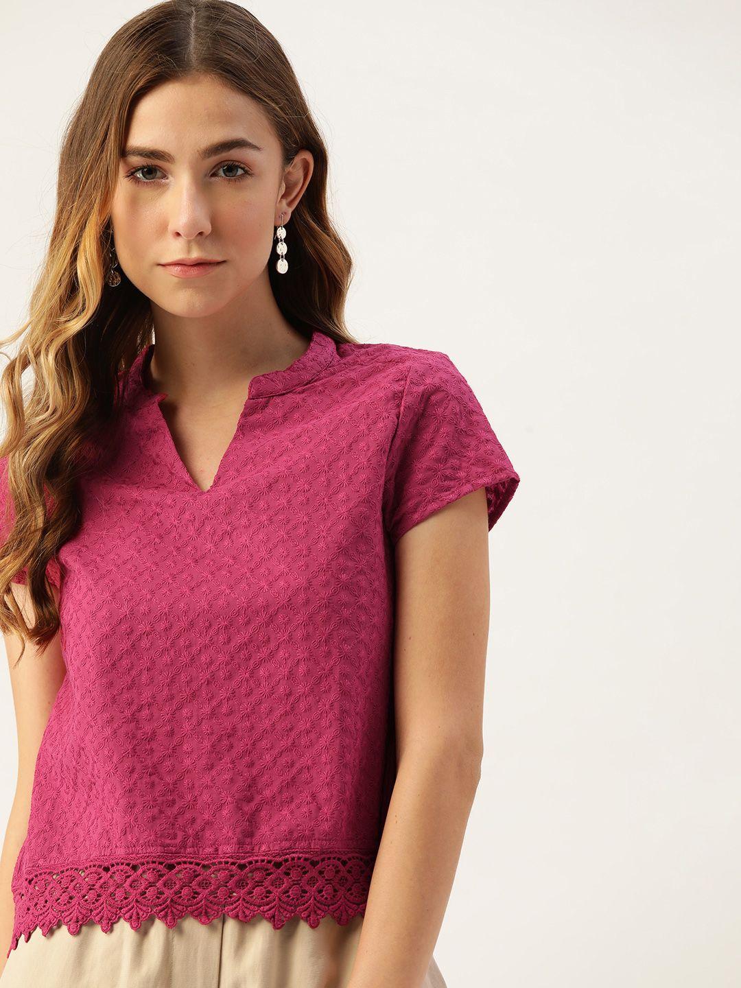 dressberry-pink-pure-cotton-embroidered-regular-top