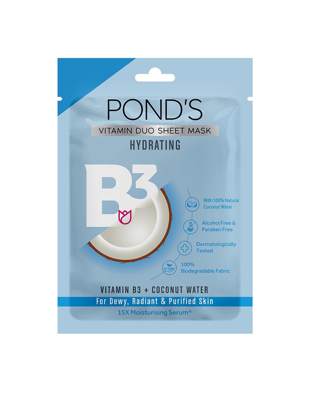 Ponds Vitamin B3 + Coconut Water Hydrating Sheet Mask For Dewy & Radiant Skin 25 ml