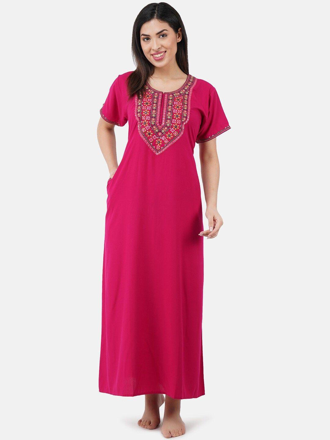koi-sleepwear-pink-embroidered-nightdress
