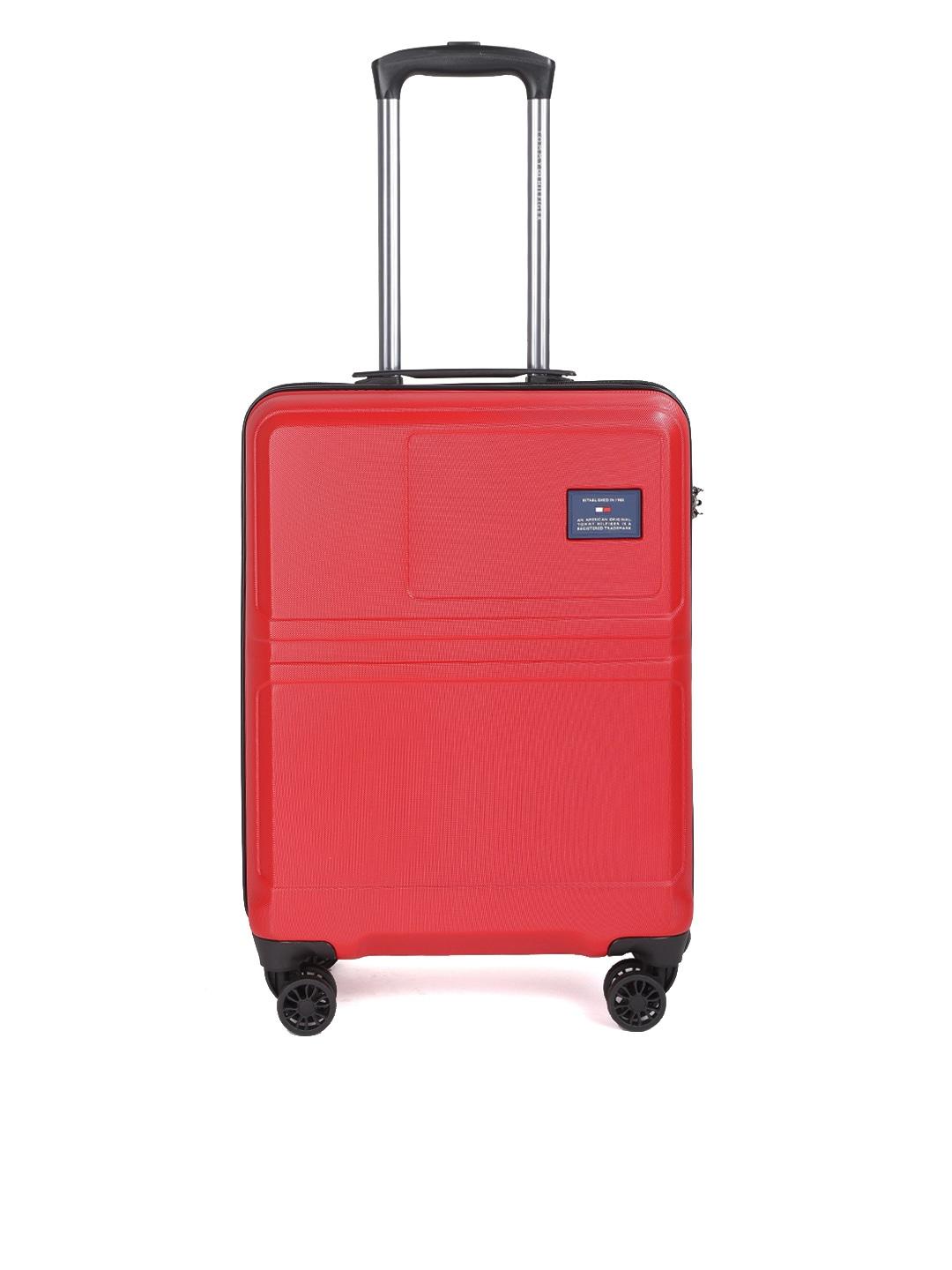 Tommy Hilfiger  Red Hard Luggage 4-Wheel 360-Degree Rotation Cabin Trolley Suitcase
