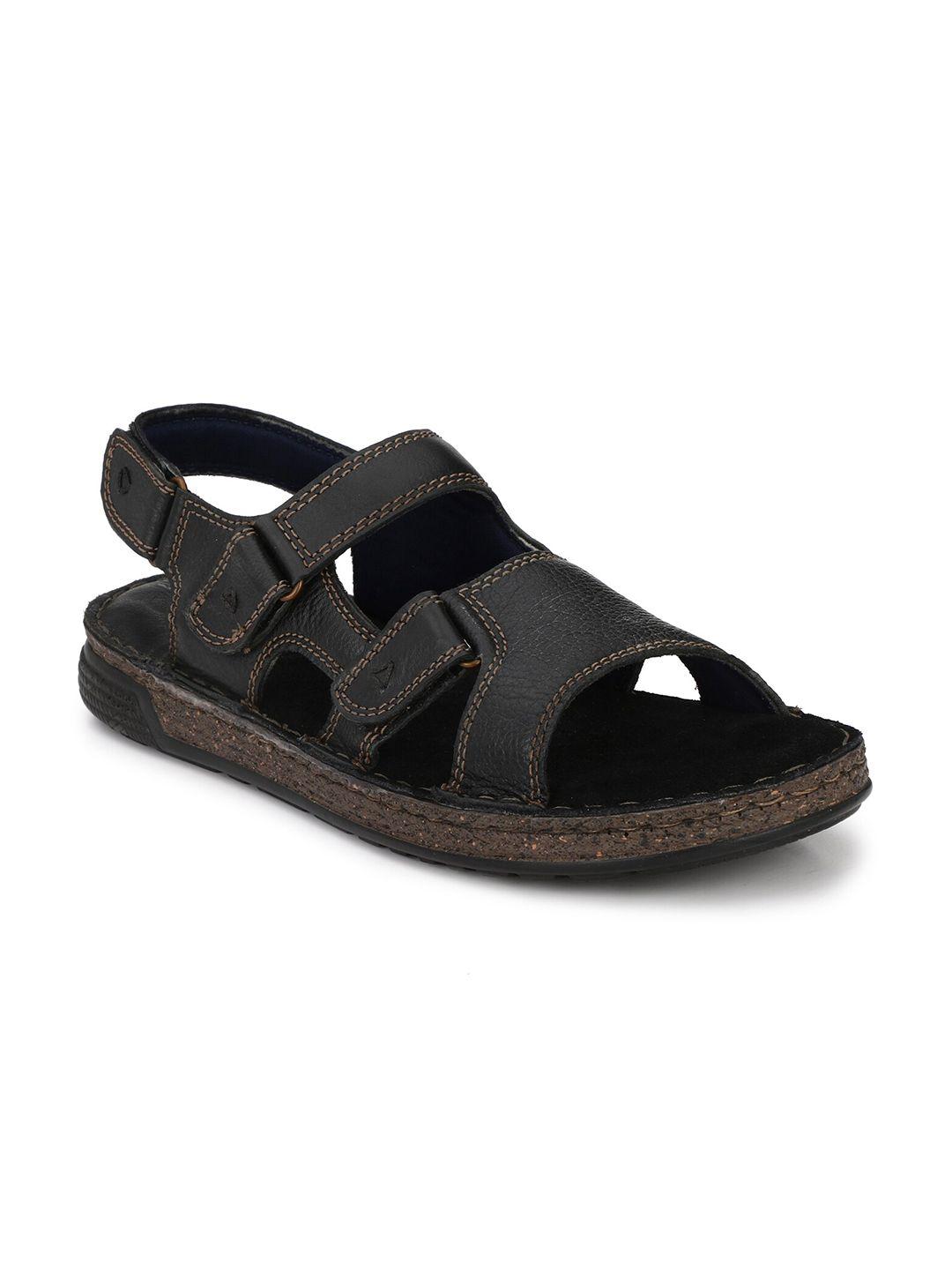 Delize Men Black & Brown Comfort Sandals