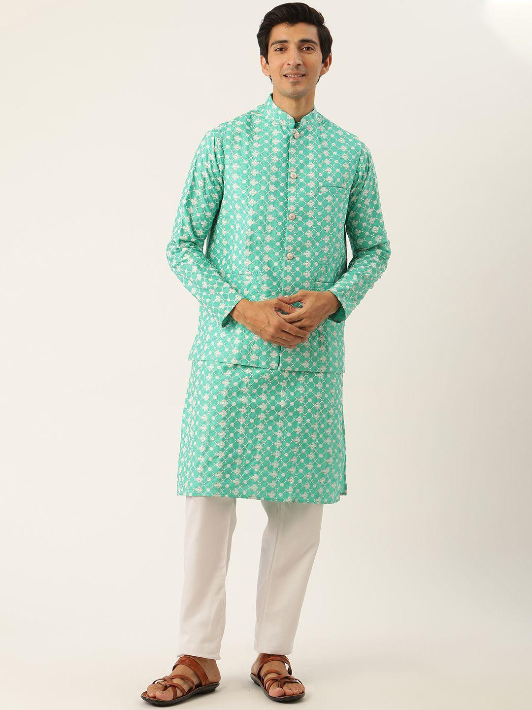 sojanya-men-blue-ethnic-motifs-embroidered-kurta-set-with-nehru-jacket