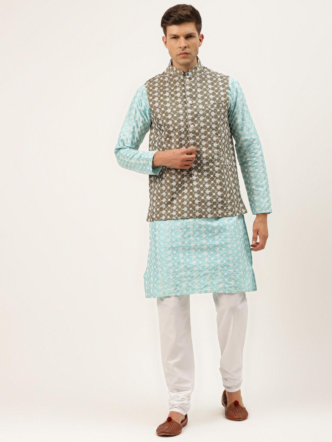 sojanya-men-blue-ethnic-motifs-embroidered-thread-work-kurta-with-churidar