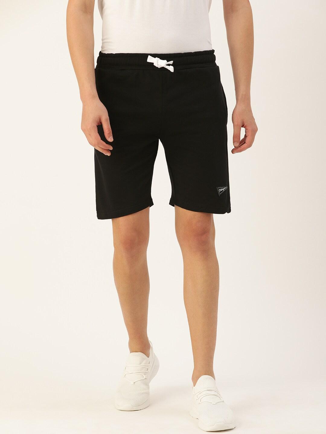 DILLINGER Men Black Solid Mid-Rise Regular Shorts