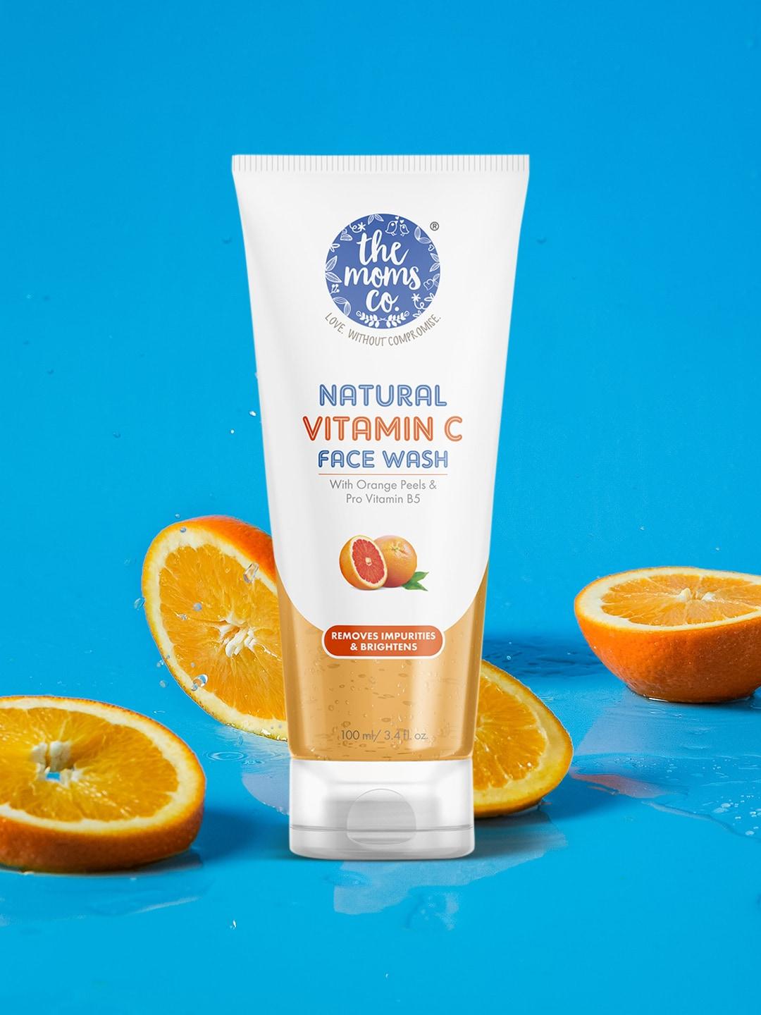 The Moms Co. Vitamin C Face Wash with Orange Beads - Skin Brightening & Uneven Skin Tone