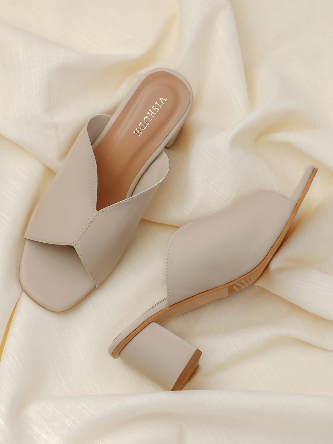 vishudh-women-beige-solid-block-heels