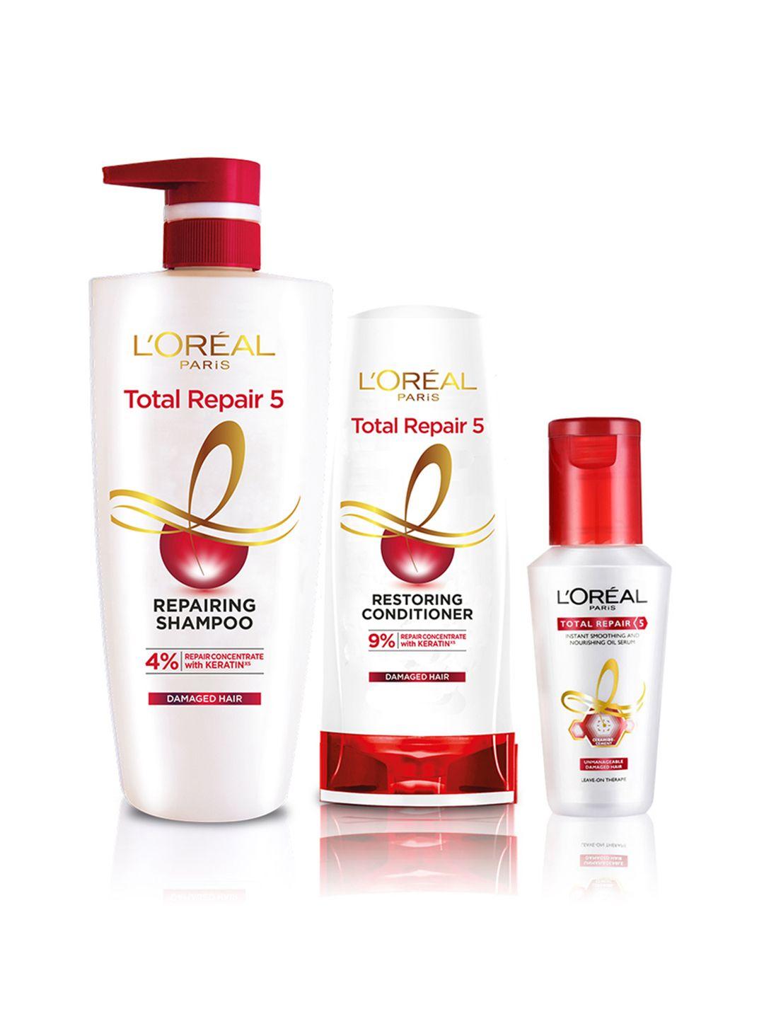 l'oreal-paris-total-repair-5-shampoo-650-ml,-conditioner-180-ml-&-serum-40-ml-combo