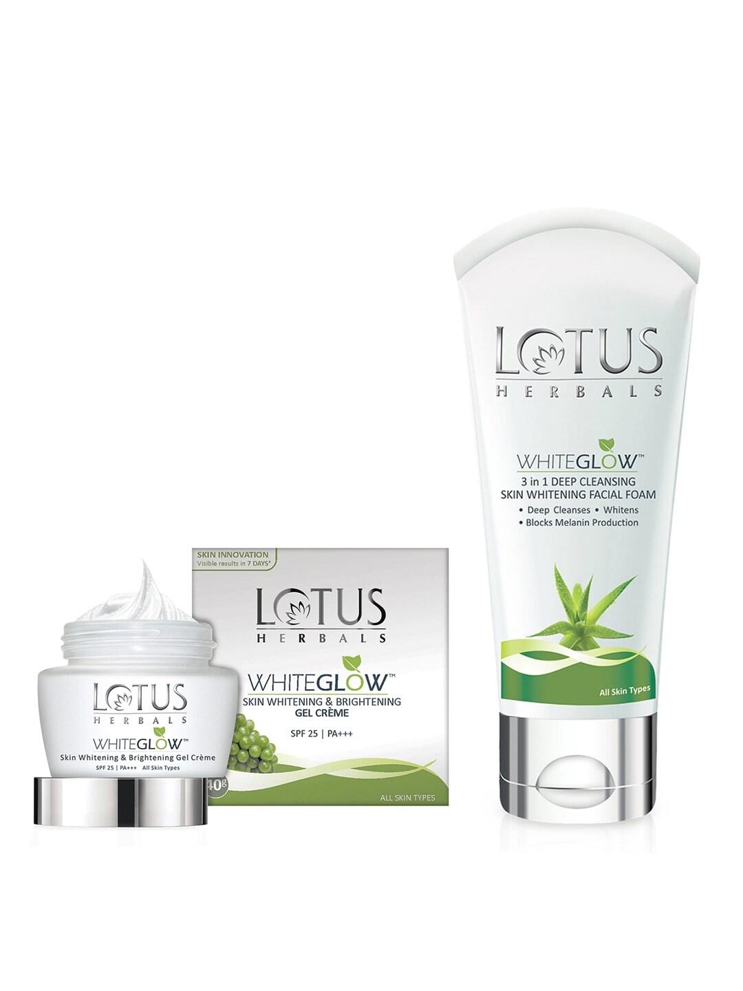 Lotus Herbals Set of Sustainable White Glow SPF 25++ Gel Creme & 3-in-1 Face Wash