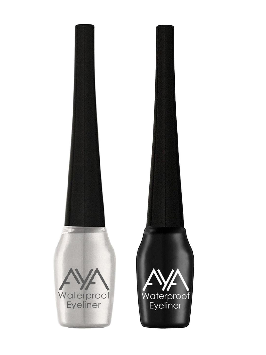 AYA Women Black & Silver Set of 2 Waterproof Liquid Eyeliner