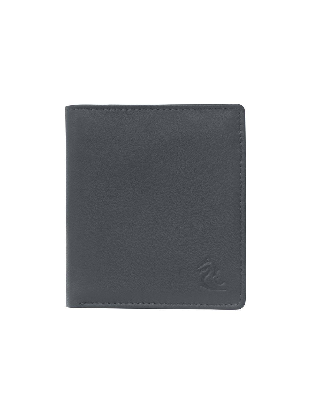 Kara Men Black Textured Leather Two Fold Wallet