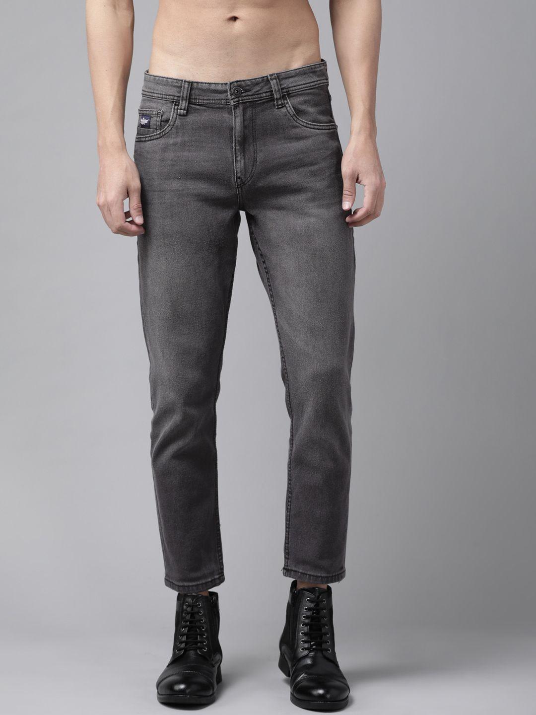Roadster Men Charcoal Grey Carrot Fit Light Fade Stretchable Jeans