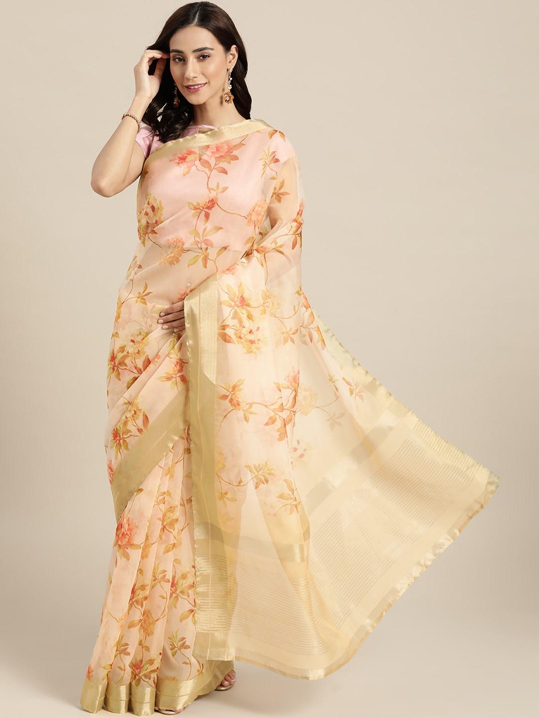 all-about-you-yellow-&-golden-floral-printed-saree