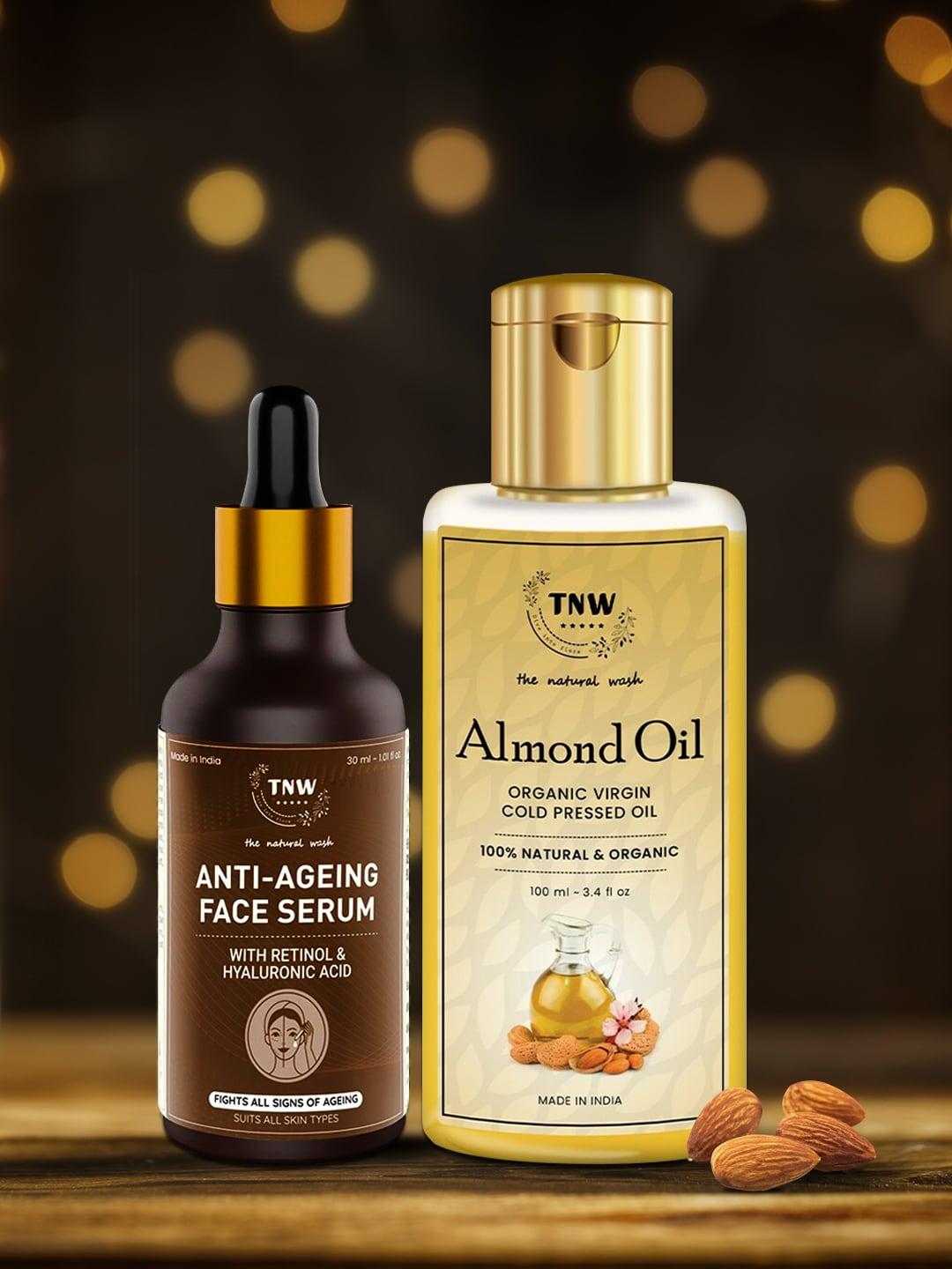 TNW The Natural Wash Combo of 2 Anti Aging Serum 30 ml & Almond Oil 100 ml