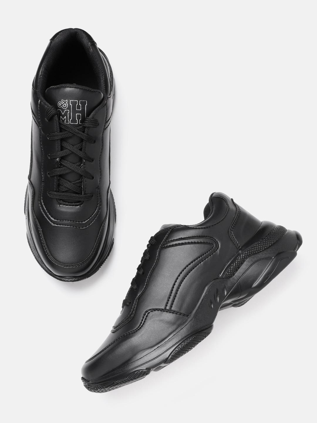Mast & Harbour Men Black Solid Sneakers