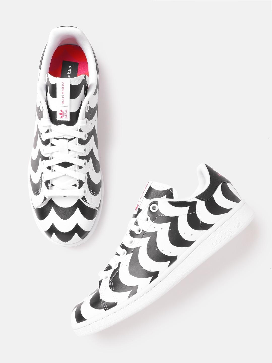 adidas-originals-women-white-&-black-marimekko-stan-smith-printed-sustainable-sneakers