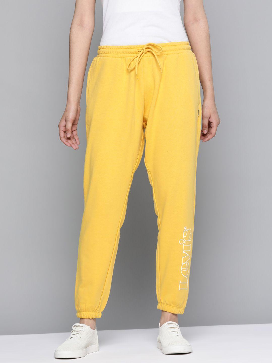 levis-women-yellow-solid-joggers