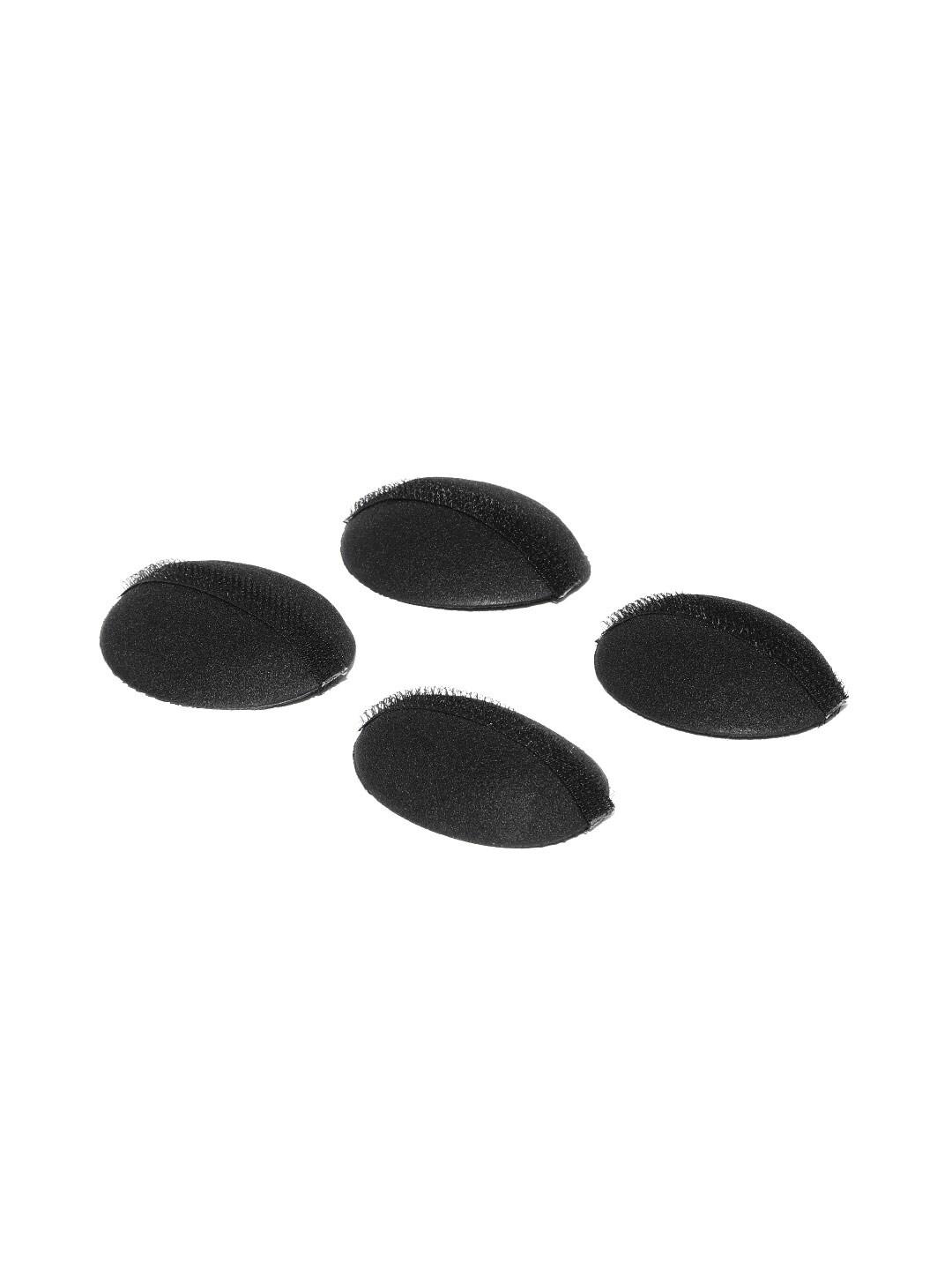 CHANDERKASH Set of 4 Black Nylon Solid Hair Puff Volumizers Hair Accessory