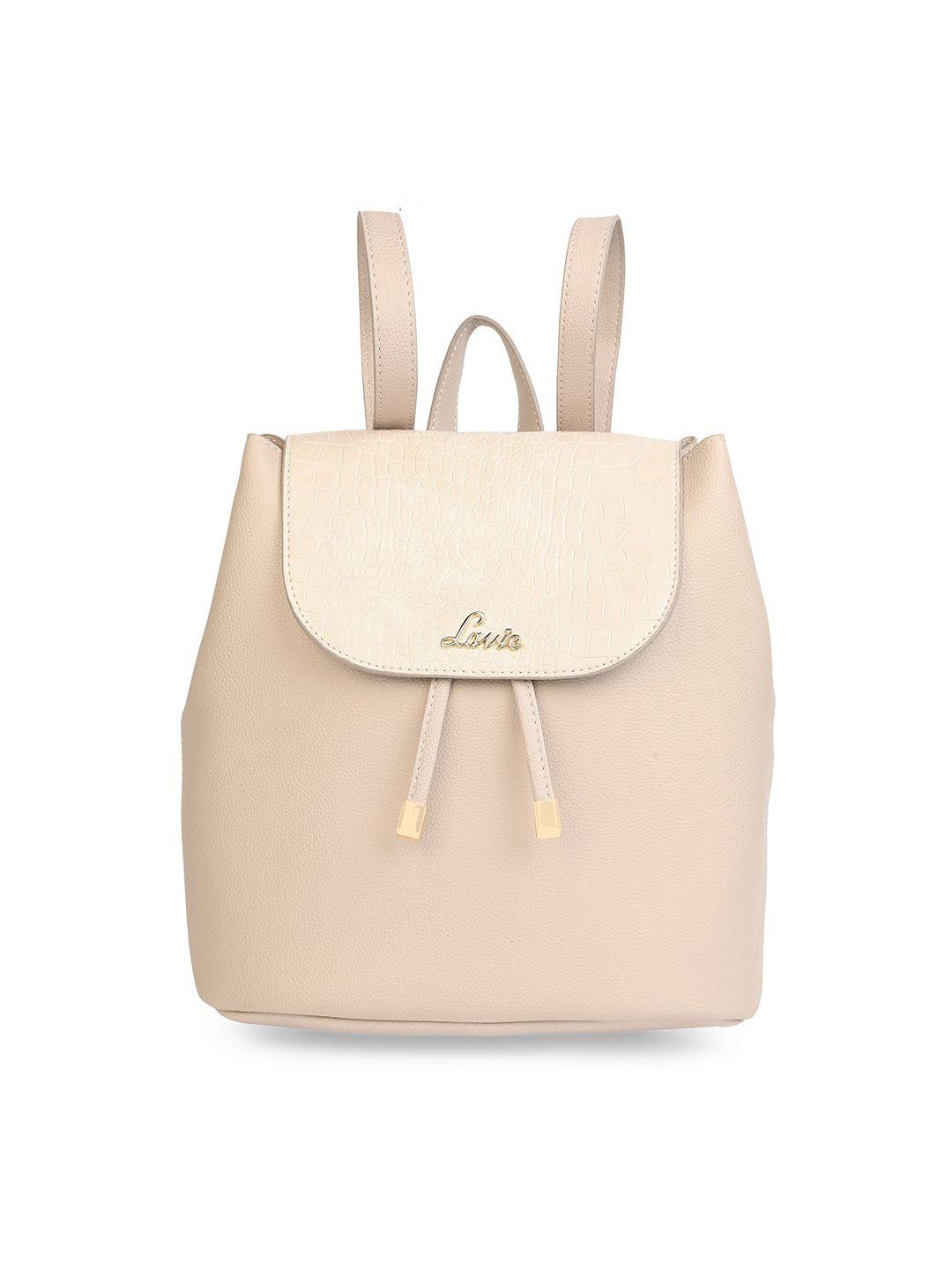 lavie-misty-women-beige-textured-trendy-backpack
