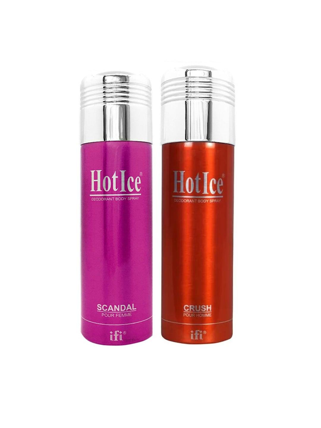 Hot Ice Scandal Fomme & Crush Homme Deodorant - 200ml Each