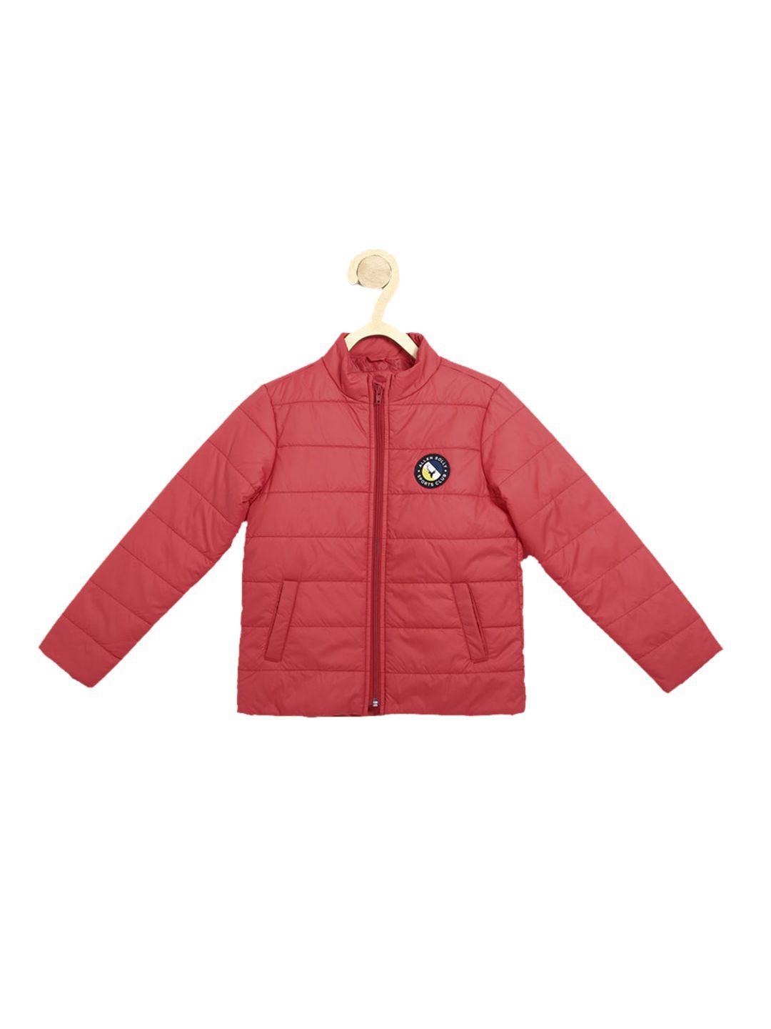 Allen Solly Junior Boys Red Puffer Jacket with Patchwork