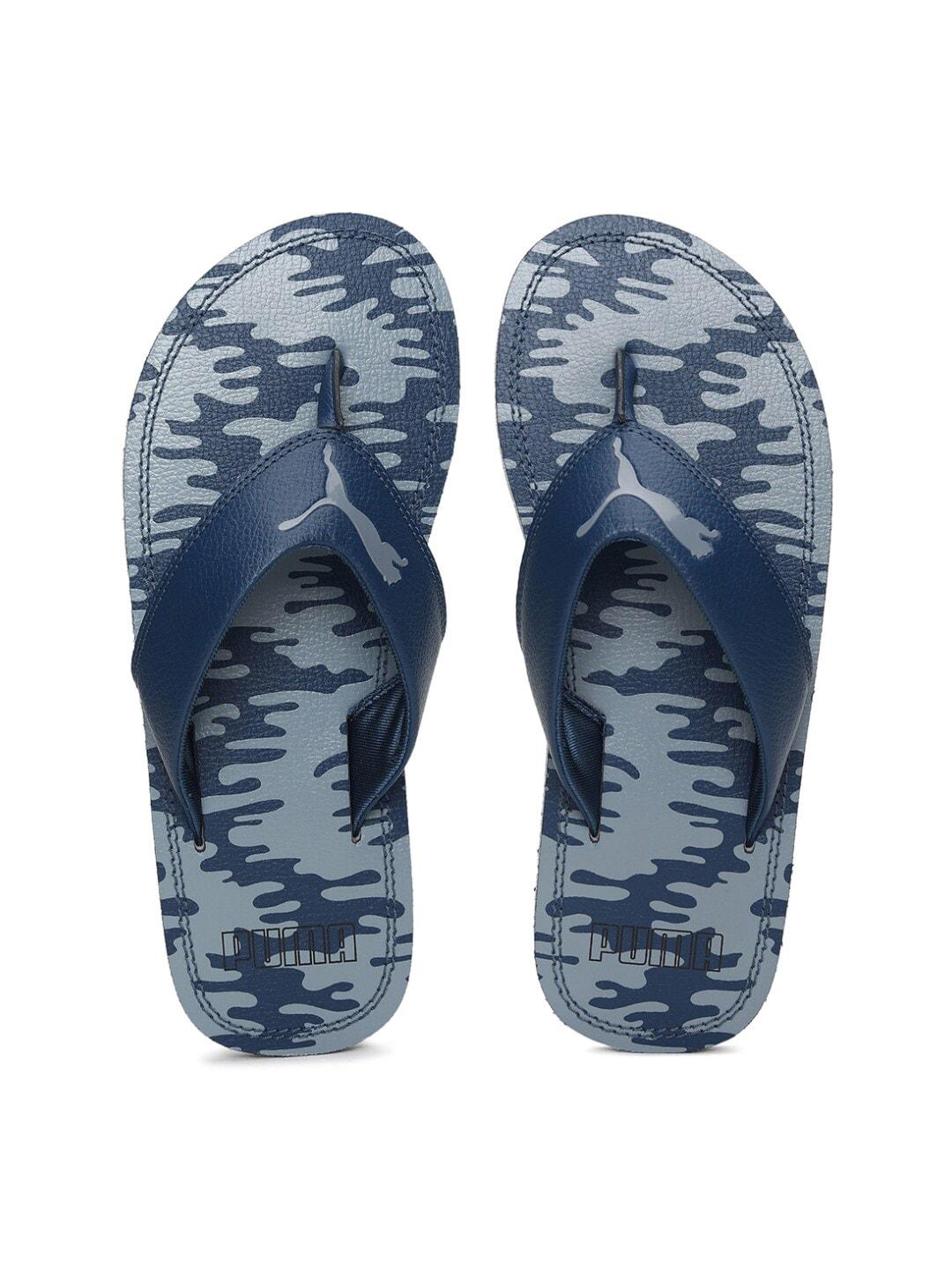 Puma Men Blue & Grey Colourblocked Thong Flip-Flops