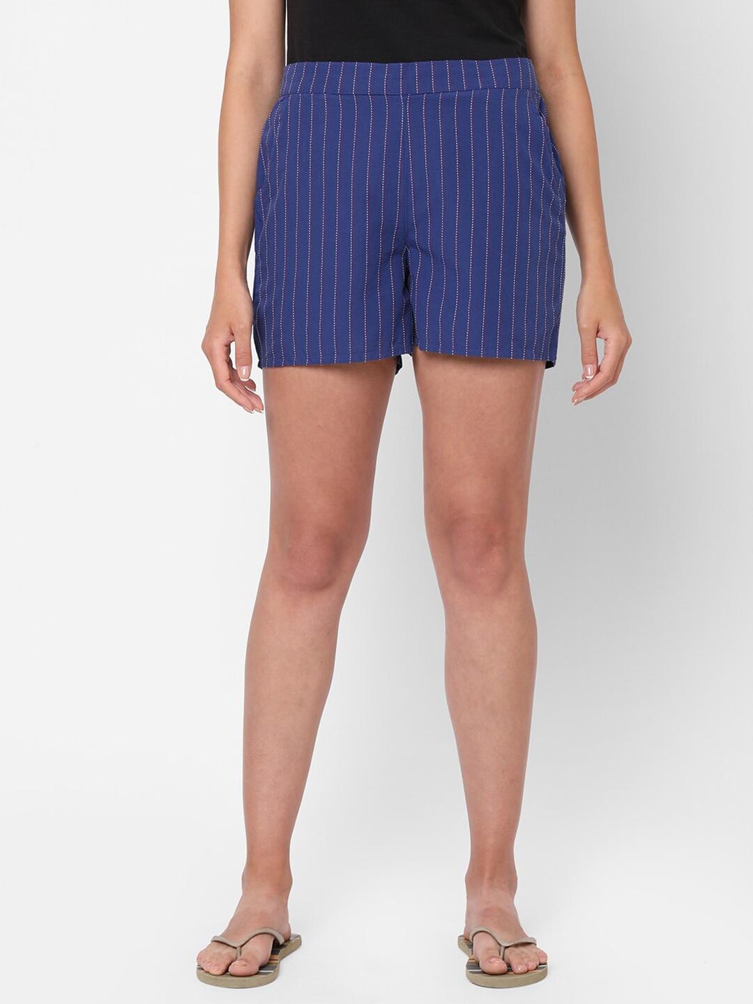 mystere-paris-women-navy-blue-striped-lounge-shorts