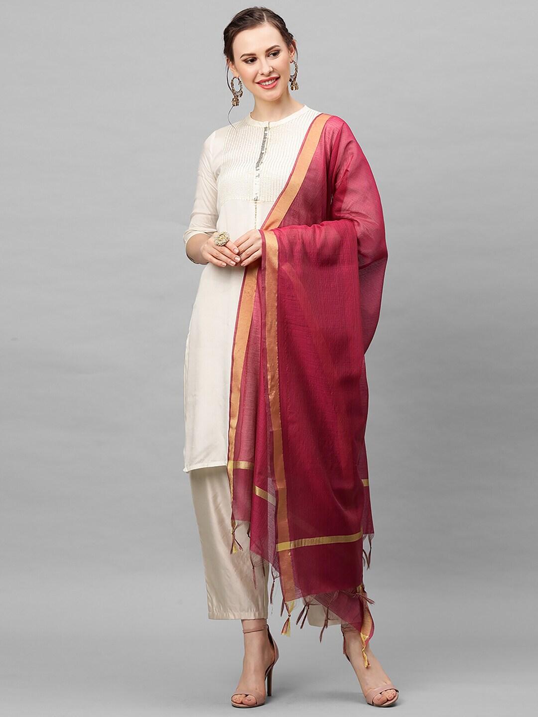indo-era-pink-&-gold-toned-art-silk-dupatta