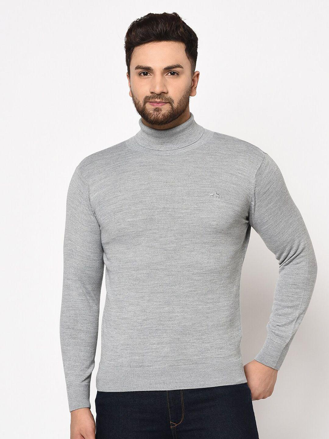 98 Degree North Men Grey Pullover Sweater