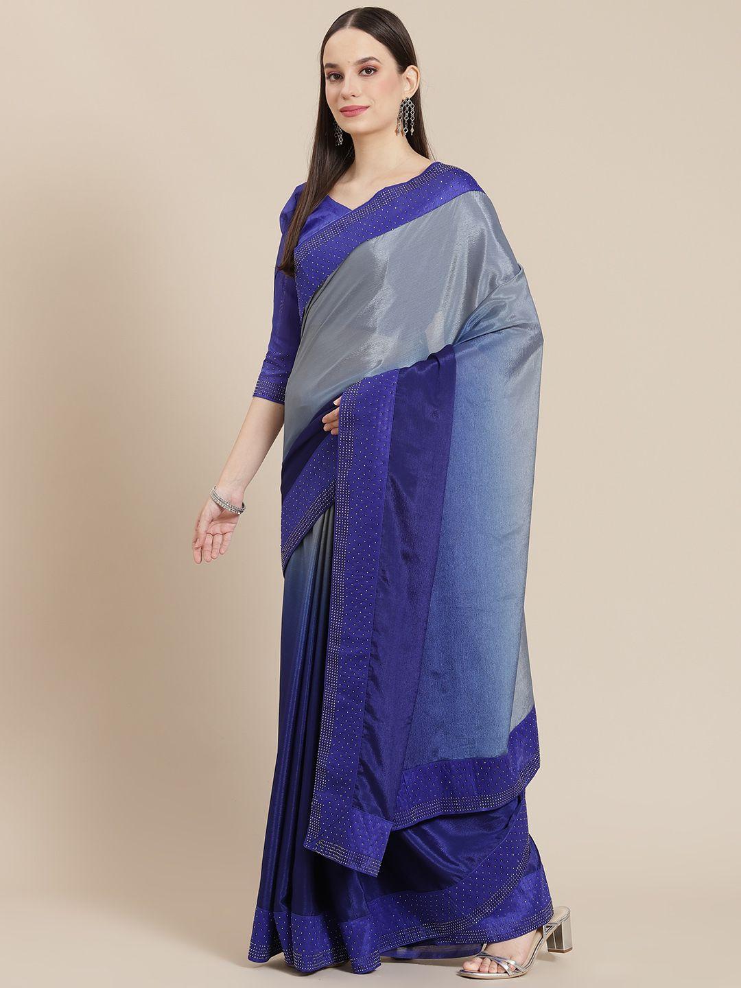 mitera-blue-&-grey-ombre-dyed-saree-with-embellished-border