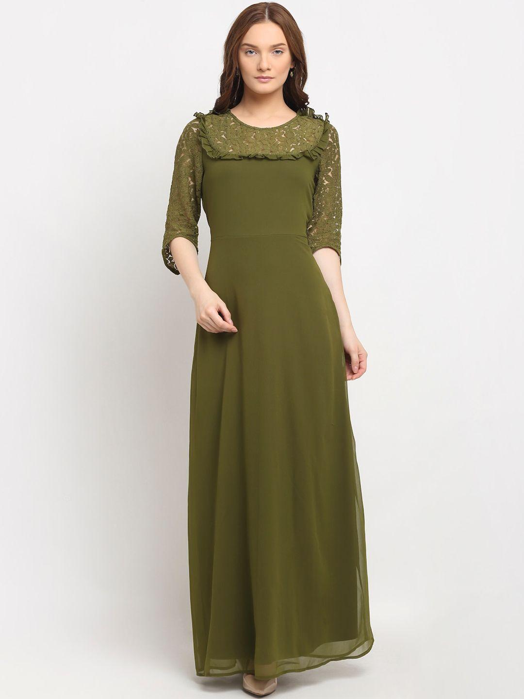la-zoire-olive-green-lace-yoke-ruffled-maxi-dress
