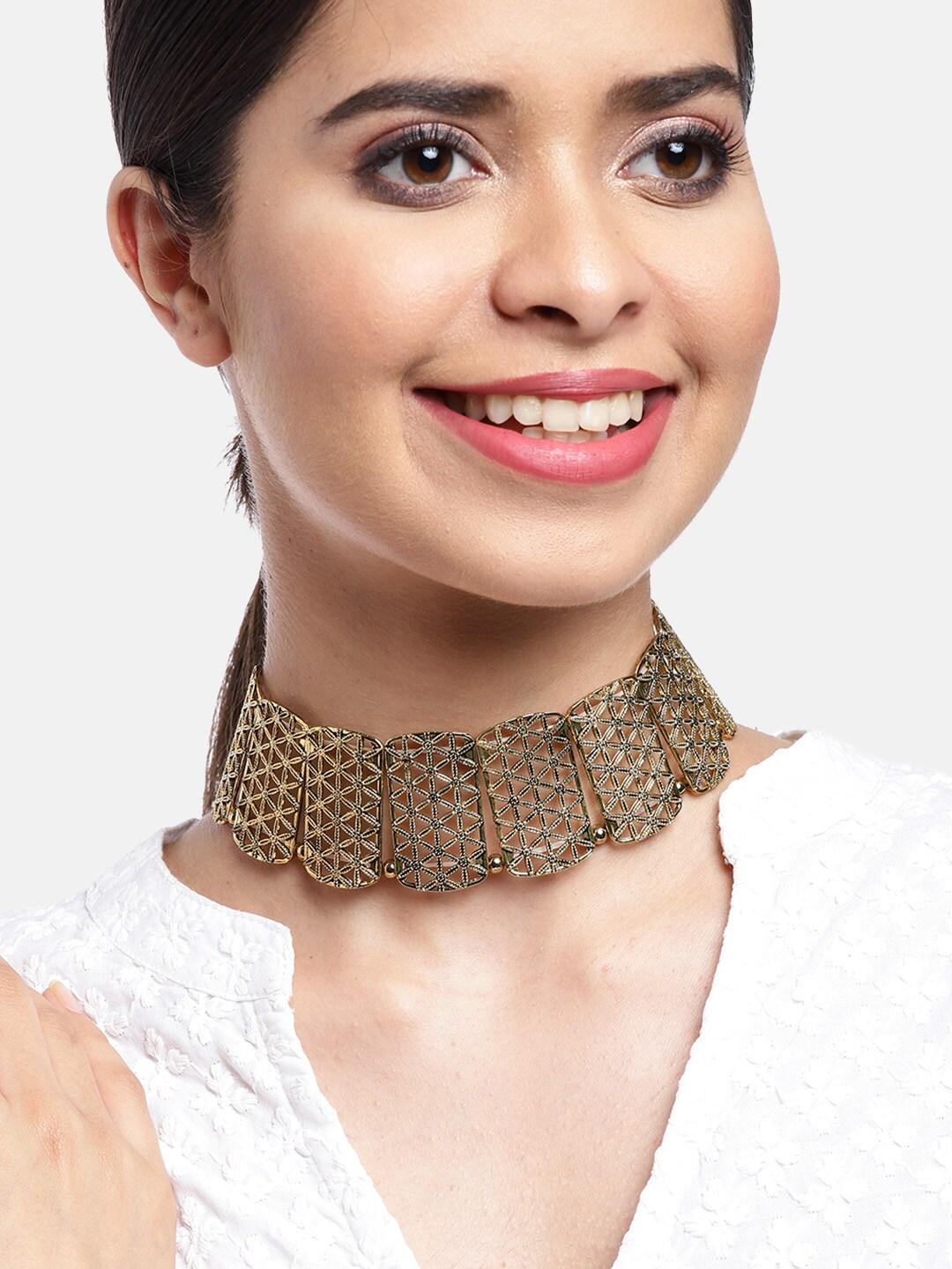 Kord Store Women Gold Plated Stylish Collar Necklace
