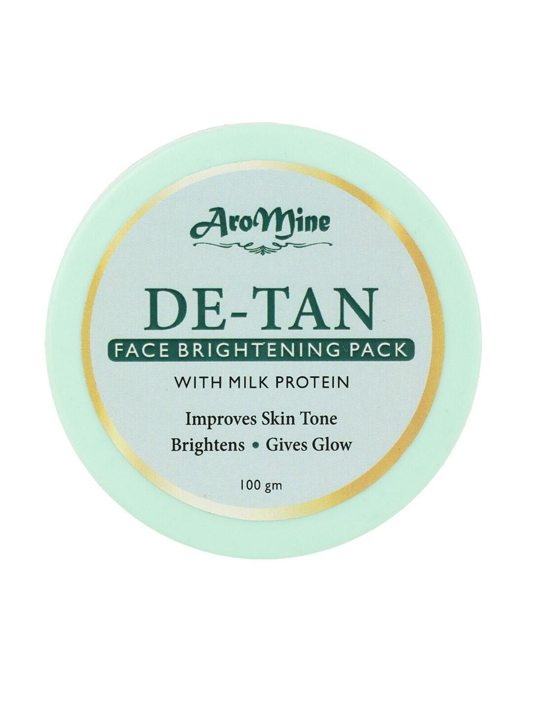 AroMine De-Tan Face Pack for Skin Lightening & Brightening with Milk Protein 100 g