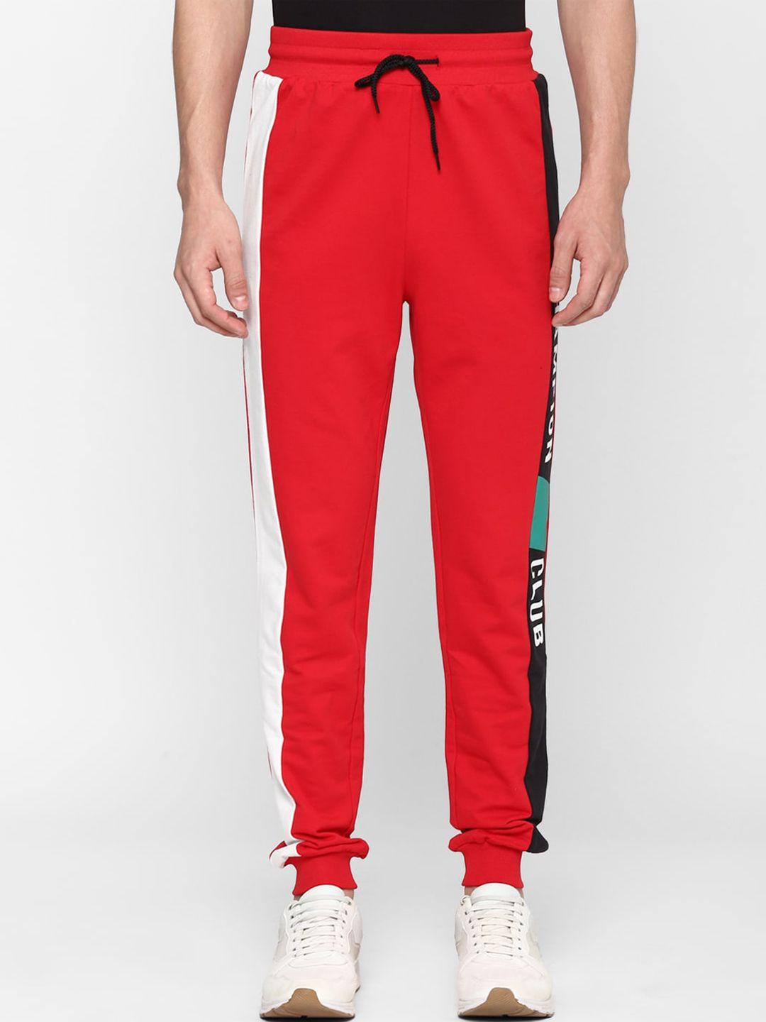 forever-21-men-red-printed-track-pants