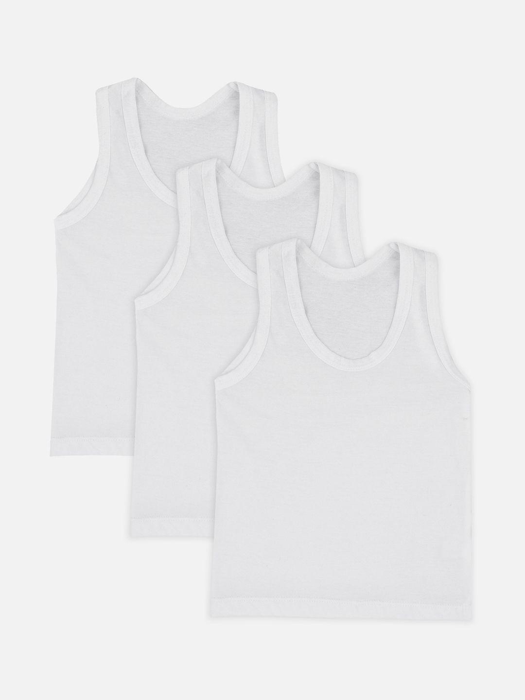 Bodycare Kids Boys Pack Of 3 White Pure Cotton Innerwear Vests
