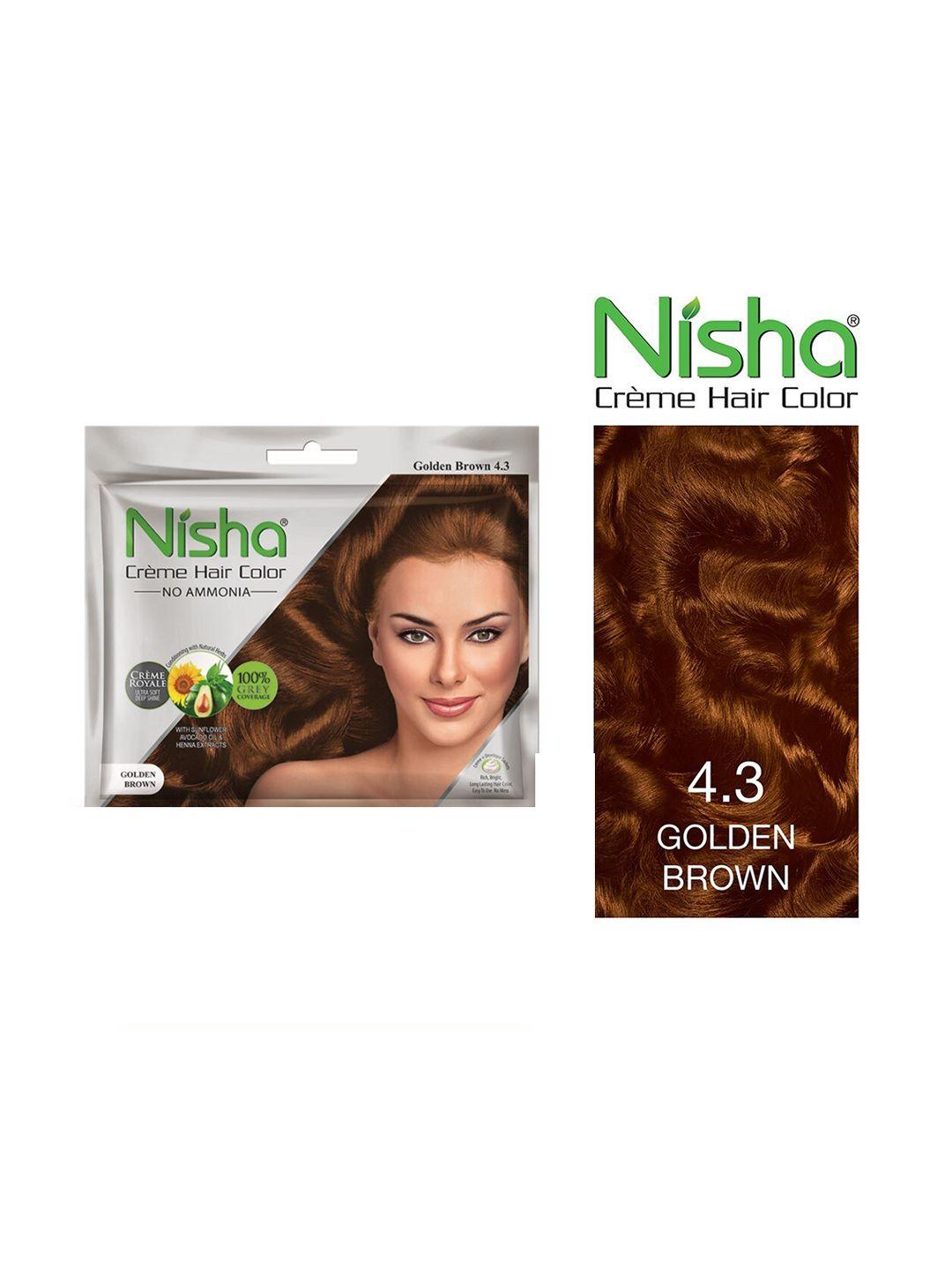nisha-set-of-6-creme-hair-colour-240g---golden-brown
