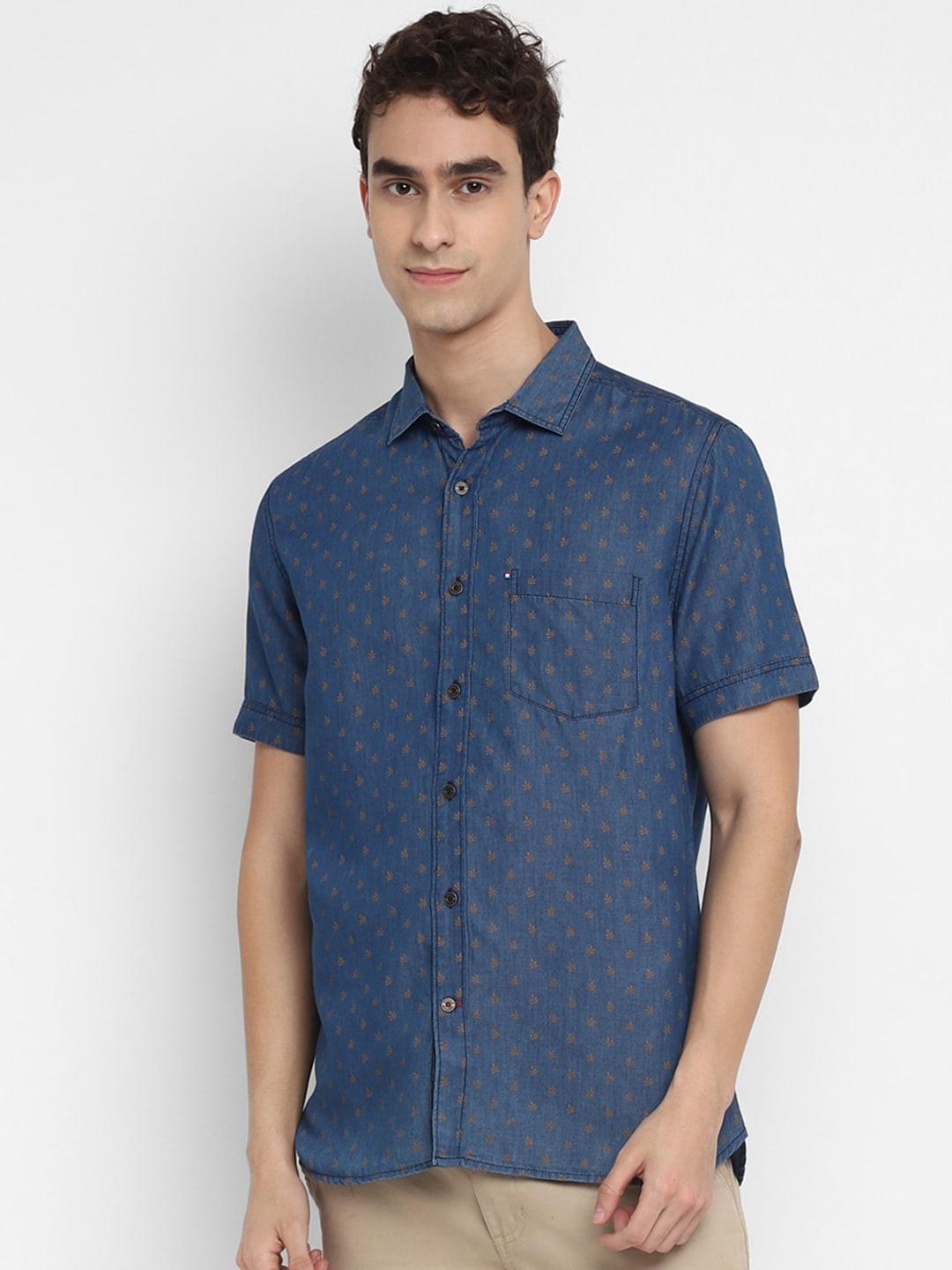 Red Chief Men Blue Opaque Printed Casual Shirt